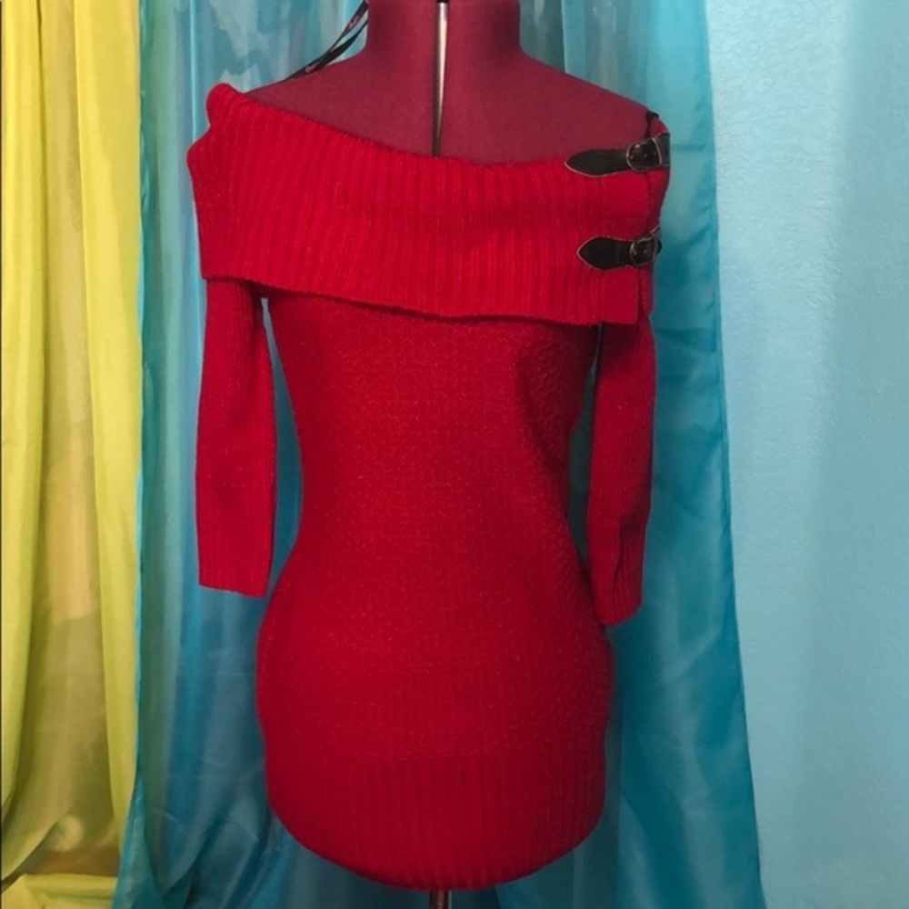 BCANDIES Off the shoulder sweater dress